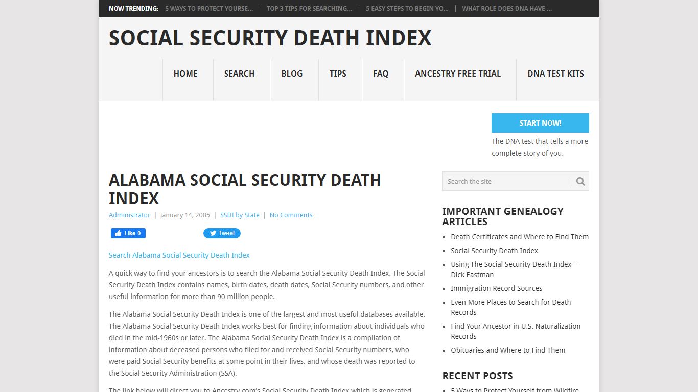 Alabama Social Security Death Index