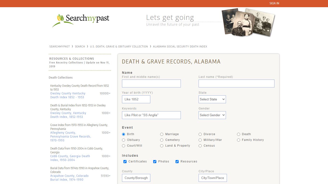 Alabama Social Security Death Index | Searchmypast